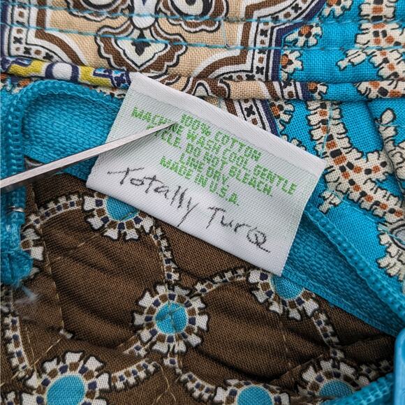 Retired Vera Bradley Frannie Totally Turquoise Crossbody & Change Purse Handbag - Picture 4 of 7